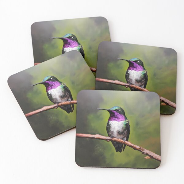 Item preview, Amethyst-throated Sunangel Hummingbird Quizzical Beauty designed and sold by LivingArtClips.