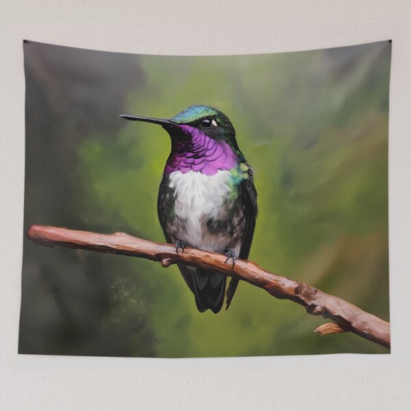 Item preview, Amethyst-throated Sunangel Hummingbird Quizzical Beauty designed and sold by LivingArtClips.