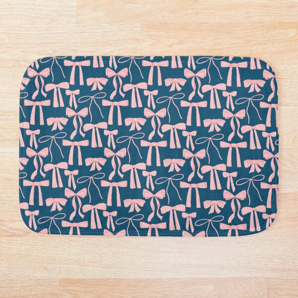 Item preview, Pink Bows on Navy Coquette Pattern designed and sold by katevcreates.