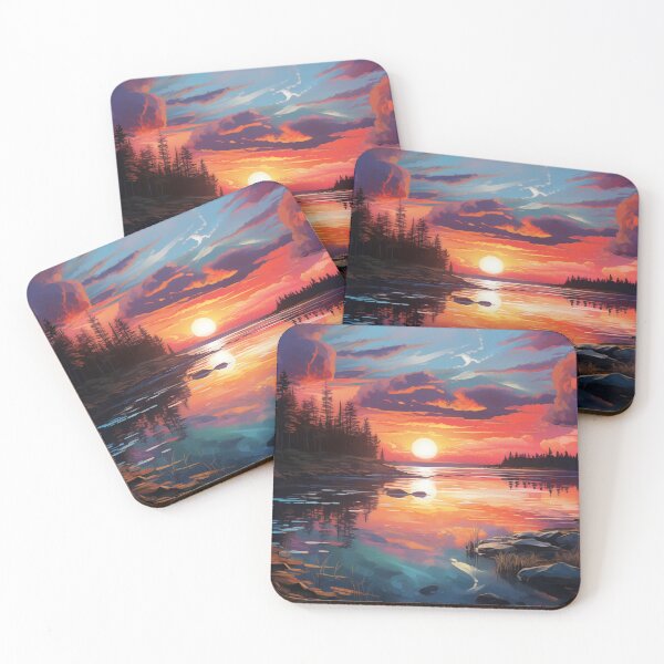 Item preview, Pink Sky Lakeside designed and sold by PrintPulseInk.