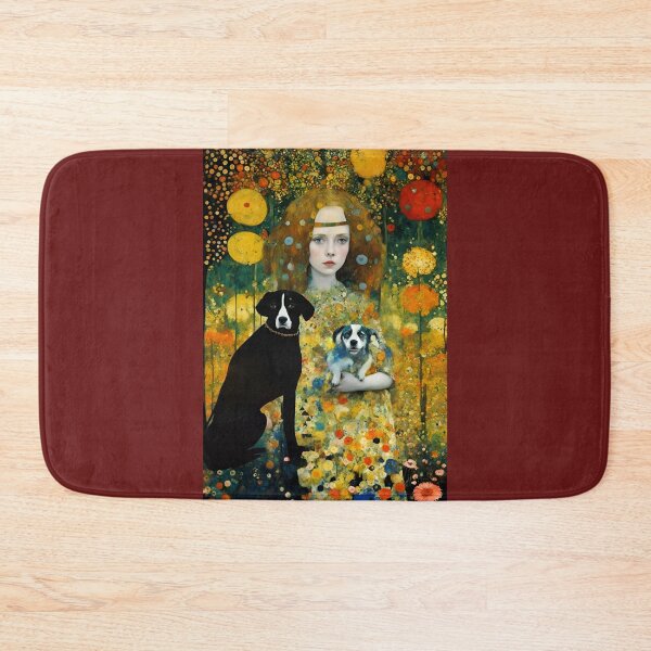 Item preview, Girl with a dog in a mysterious forest. designed and sold by Natalia-Vlad.