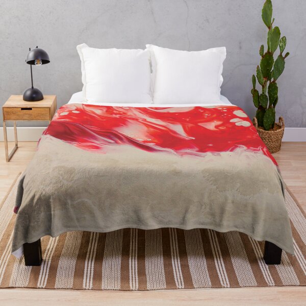 Item preview, Bright Red Acrylic Pour Painting  designed and sold by OneCreativePup.