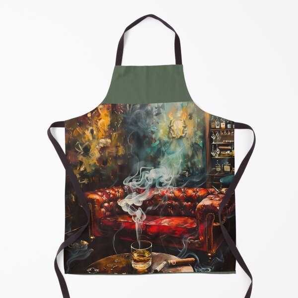 Item preview, Masculine Elegance Unleashed - A Leather-Clad Lounge Retreat in the Dance of Thick Cigar Smoke designed and sold by OlfactoART Studio.