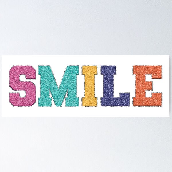 Aperçu de l'œuvre Sourire - lettres patchwork (chenille non surélevée) créée et vendue par Miscelenious.