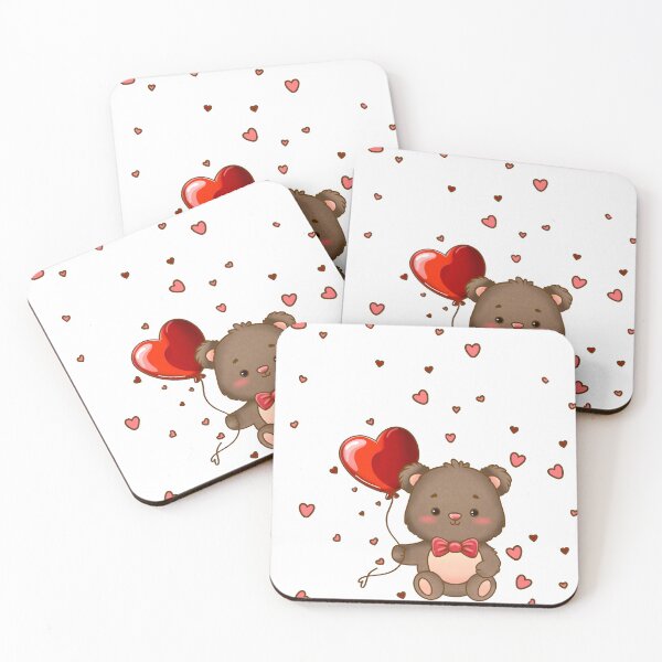 Item preview, Adorable Valentine’s Teddy Bear with Heart Balloon designed and sold by MptR.