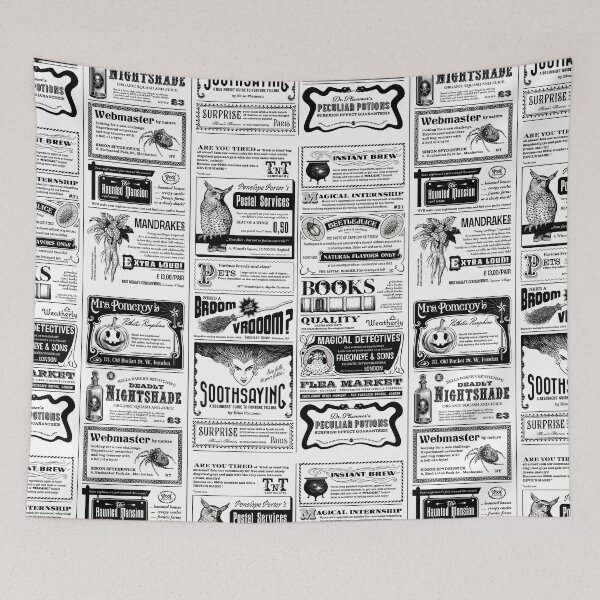 Item preview, creepy halloween newspaper antique white designed and sold by Gossip Rag.