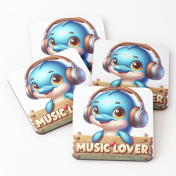 Item preview, Cute dolphin - music lover! designed and sold by fribabywonder.