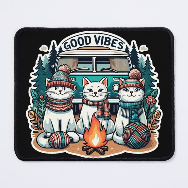 Item preview, cute cats camping in forest designed and sold by Coollzone.