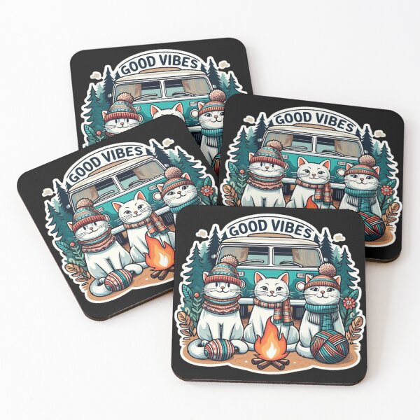 Item preview, cute cats camping in forest  designed and sold by Coollzone.