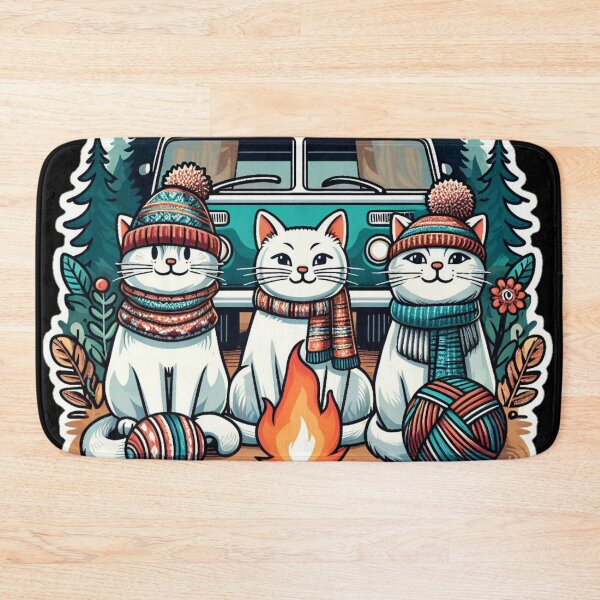 Item preview, cute cats camping in forest  designed and sold by Coollzone.