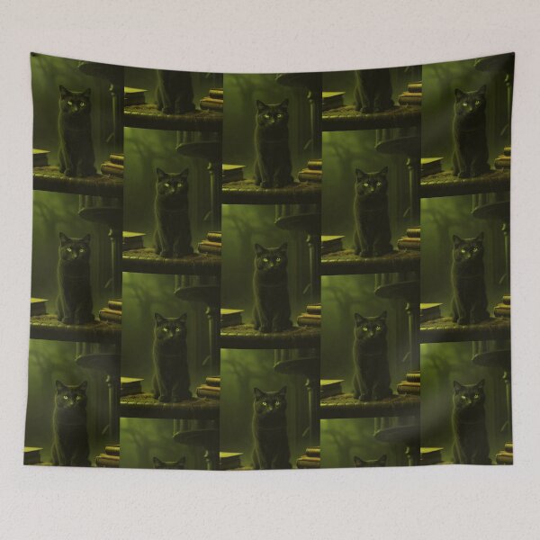 Item preview, Black Cat at An Ominous Dark Castle designed and sold by TheDarkWardrobe.
