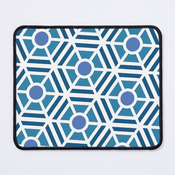 Item preview, Blue Hexagon Sectioned Shapes Forever Seamless White Pattern designed and sold by Alchemy-A-La-G.