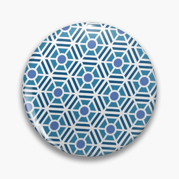 Item preview, Blue Hexagon Sectioned Shapes Forever Seamless White Pattern designed and sold by Alchemy-A-La-G.