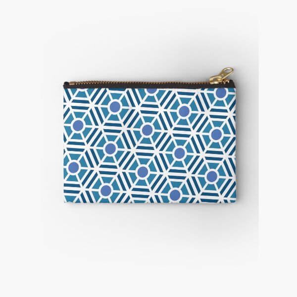 Item preview, Blue Hexagon Sectioned Shapes Forever Seamless White Pattern designed and sold by Alchemy-A-La-G.