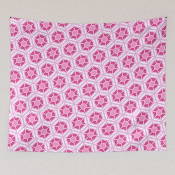Item preview, Pink Hexagon Sectioned Shapes Forever Seamless White Pattern designed and sold by Alchemy-A-La-G.