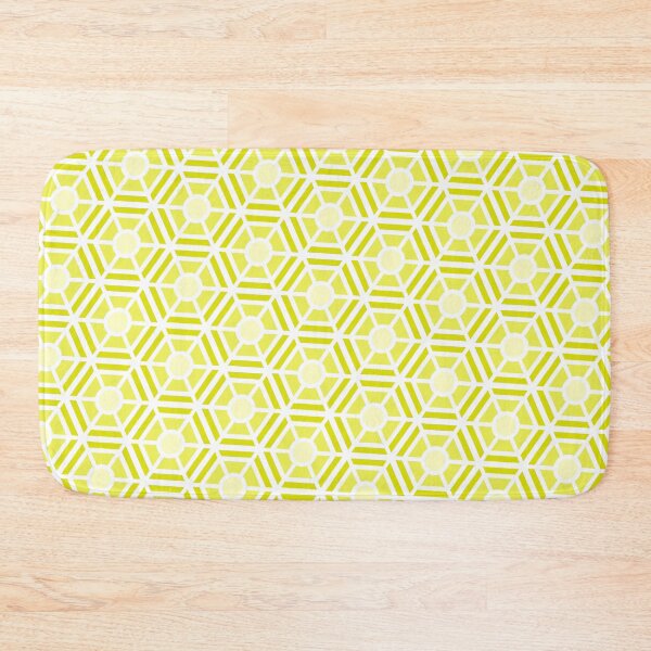 Item preview, Yellow Hexagon Sectioned Shapes Forever Seamless White Pattern designed and sold by Alchemy-A-La-G.
