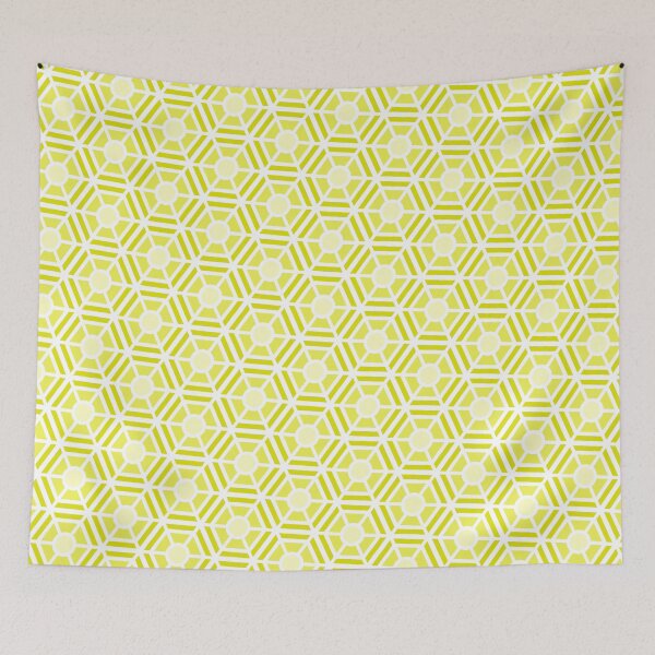 Item preview, Yellow Hexagon Sectioned Shapes Forever Seamless White Pattern designed and sold by Alchemy-A-La-G.