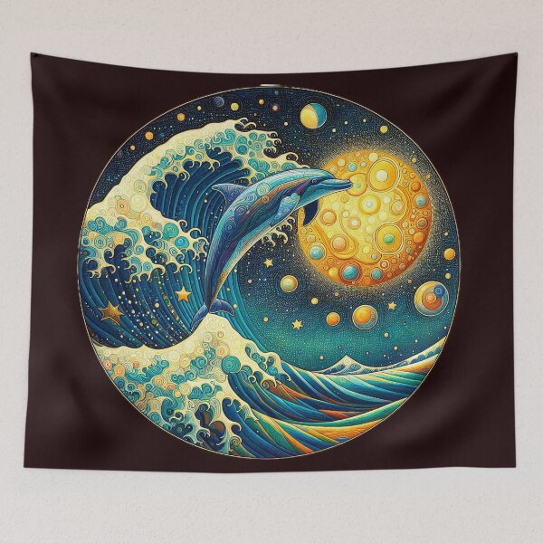Item preview, Dolphins at play 1 designed and sold by Kallak-AI-Art.