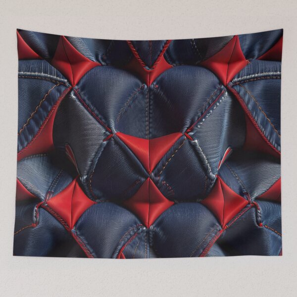 Item preview, Blue And Red Abstract Denim Pattern designed and sold by TheArtOfPat.