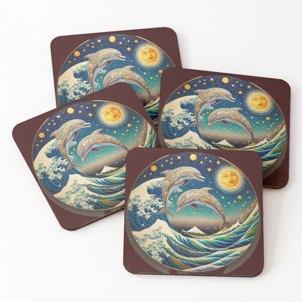 Item preview, Dolphins at play 2 designed and sold by Kallak-AI-Art.