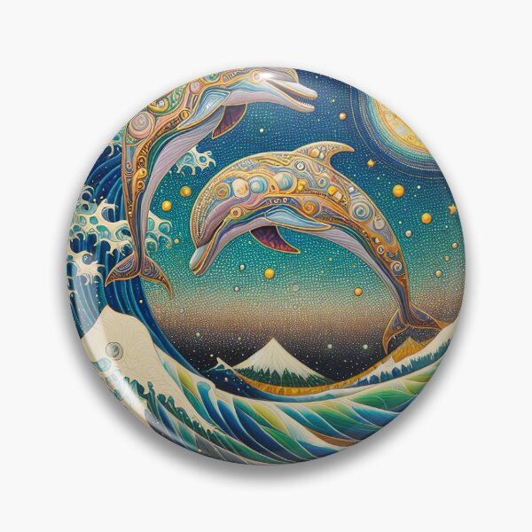 Item preview, Dolphins at play 2 designed and sold by Kallak-AI-Art.