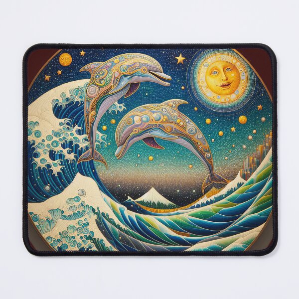 Item preview, Dolphins at play 2 designed and sold by Kallak-AI-Art.