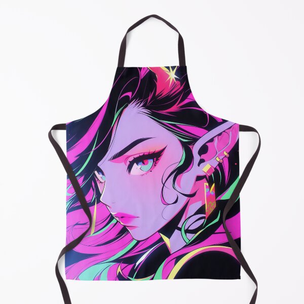 Item preview, Neon Cyber Futuristic Glow Anime Girl designed and sold by bubblegoth.