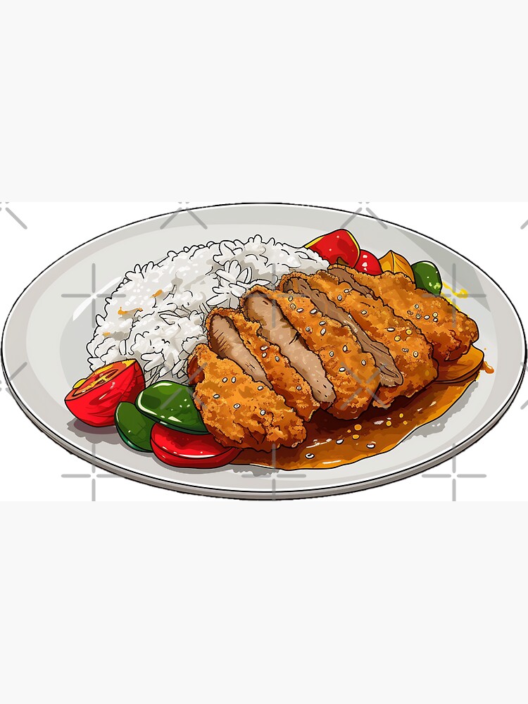 Japanese pork chop curry with rice Magnet