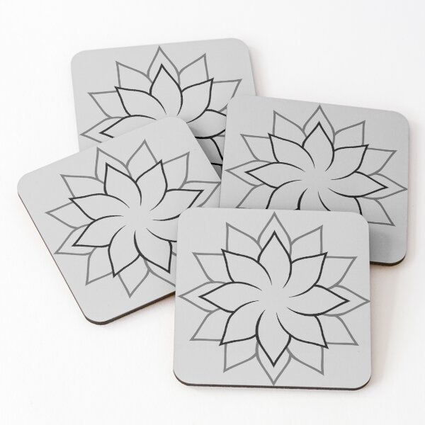 Item preview, Flower Outline in Black and Gray designed and sold by KathyLav.