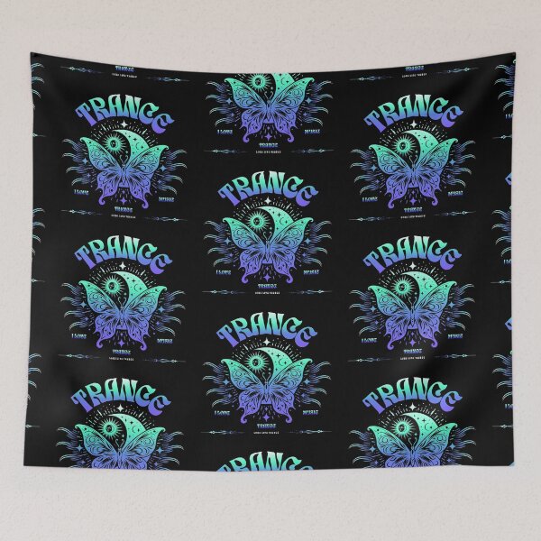 Item preview, TRANCE  - Butterfly Moon Stars (blue/teal)  designed and sold by Discothreadz.