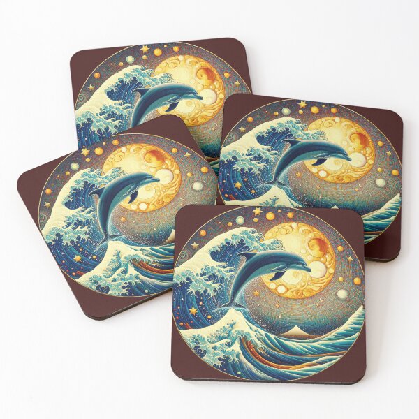 Item preview, Dolphins at play 3 designed and sold by Kallak-AI-Art.