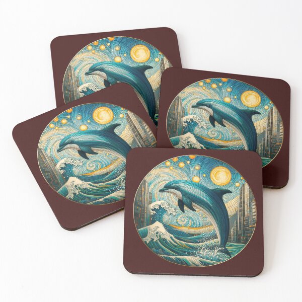 Item preview, Dolphins at play 4 designed and sold by Kallak-AI-Art.