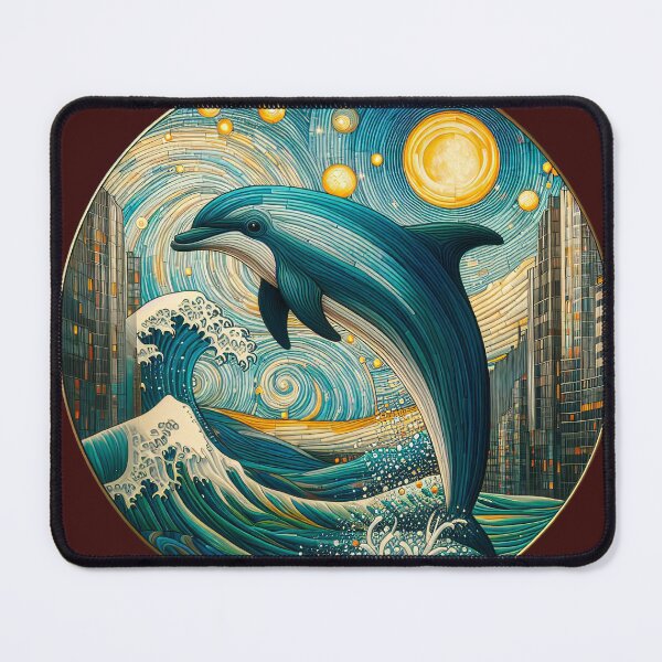 Item preview, Dolphins at play 4 designed and sold by Kallak-AI-Art.
