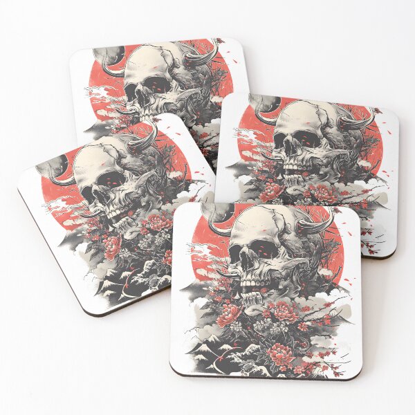 Item preview, Asian-Inspired Skull & Floral Fusion, Mystical Mountain Blossoms, Transient Life Artwork designed and sold by WarFX Designs.