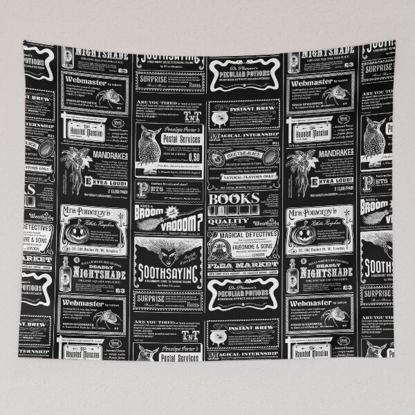 Item preview, creepy halloween newspaper antique black designed and sold by Gossip Rag.
