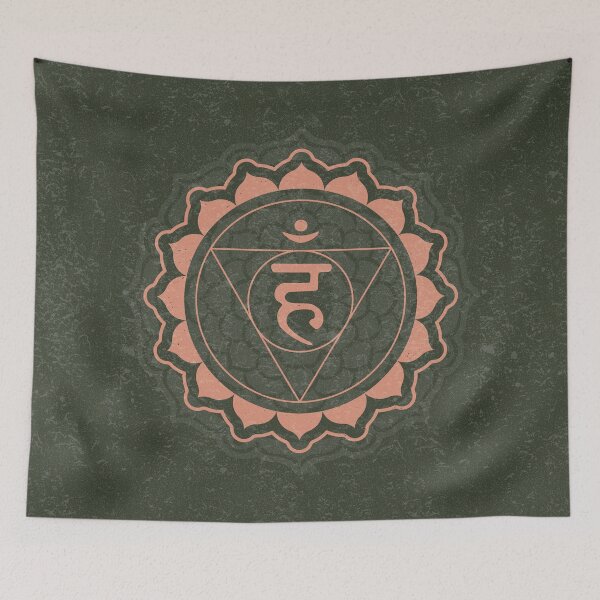 Item preview, Throat Chakra Mandala - Pine + Coral designed and sold by Irene Estelle.