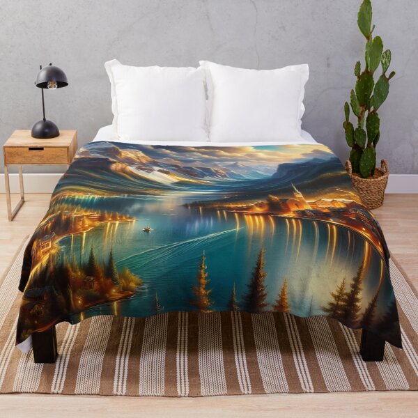Item preview, Alpine Twilight: A Majestic Mountain Village at Dusk designed and sold by Vitalka-uk.