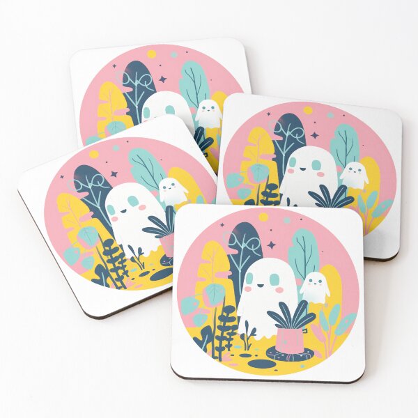 Item preview, Ghost Amidst Leaves - Happy Ghost Sticker designed and sold by MedvedMagazine.