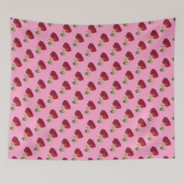 Item preview, Red Rose (w/ Pink Background & Off-Grid Patterns)  designed and sold by beautybones.