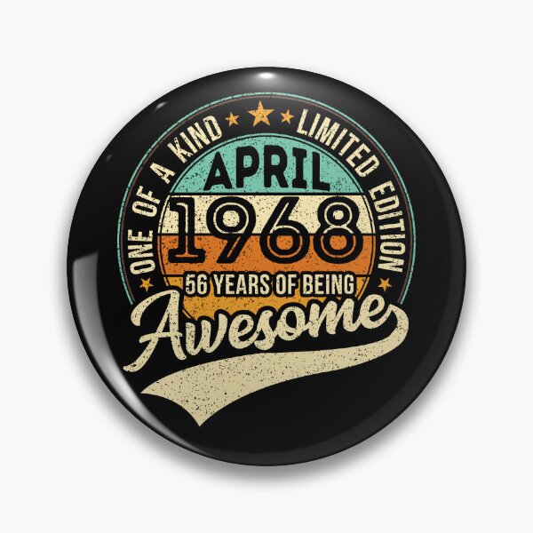 Item preview, One of a kind vintage birthday gift for the awesome 56 years old - born in APRIL 1968 - 2024 birthday designed and sold by oudinmeissArt.