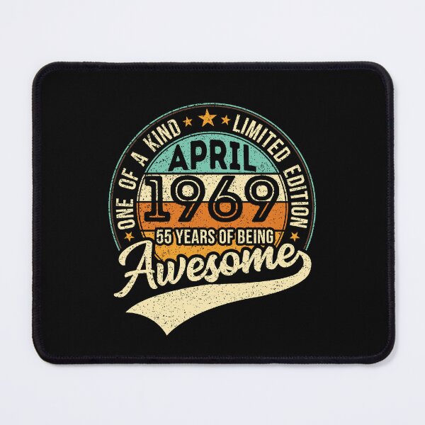 Item preview, One of a kind vintage birthday gift for the awesome 55 years old - born in APRIL 1969 - 2024 birthday designed and sold by oudinmeissArt.