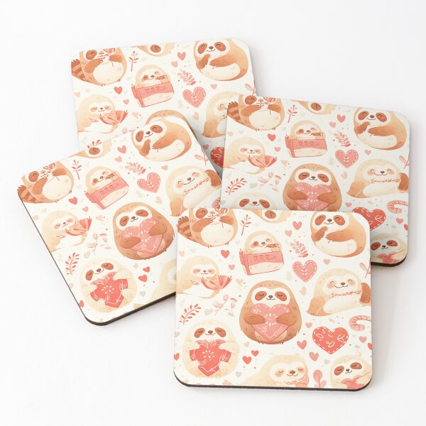 Item preview, Kawaii Cute Sloth Seamless Pattern designed and sold by sereneprint.
