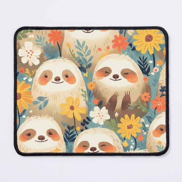 Item preview, Kawaii Cute Sloth Seamless Pattern designed and sold by sereneprint.
