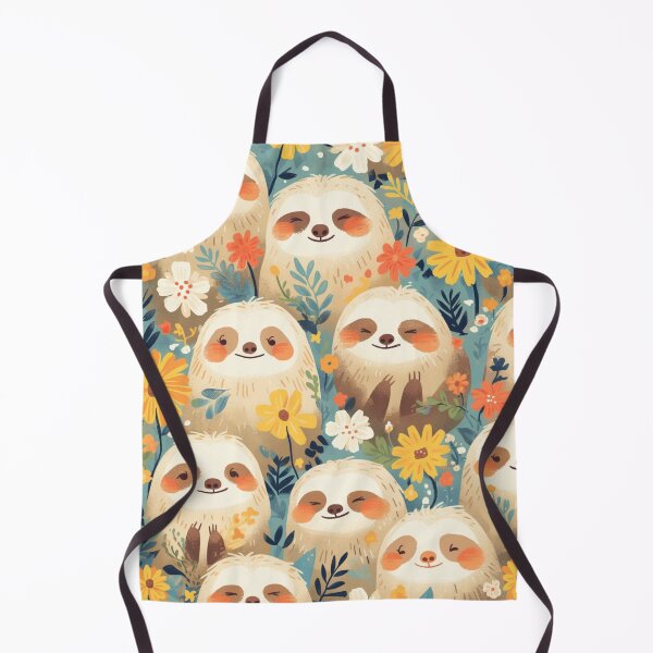 Item preview, Kawaii Cute Sloth Seamless Pattern designed and sold by sereneprint.