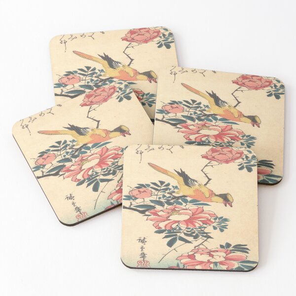 Item preview, Utagawa Hiroshige (1835) Eastern Grey Wagtail and Rose. designed and sold by TheHappyK.