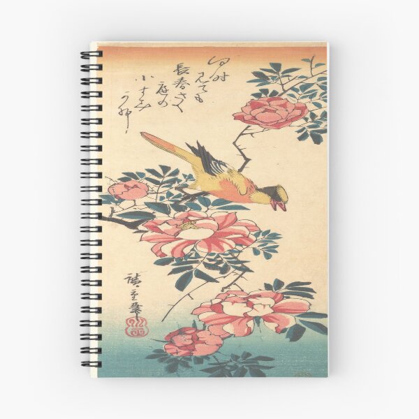 Item preview, Utagawa Hiroshige (1835) Eastern Grey Wagtail and Rose. designed and sold by TheHappyK.