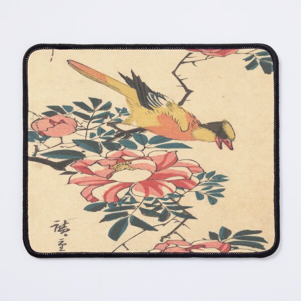 Item preview, Utagawa Hiroshige (1835) Eastern Grey Wagtail and Rose. designed and sold by TheHappyK.