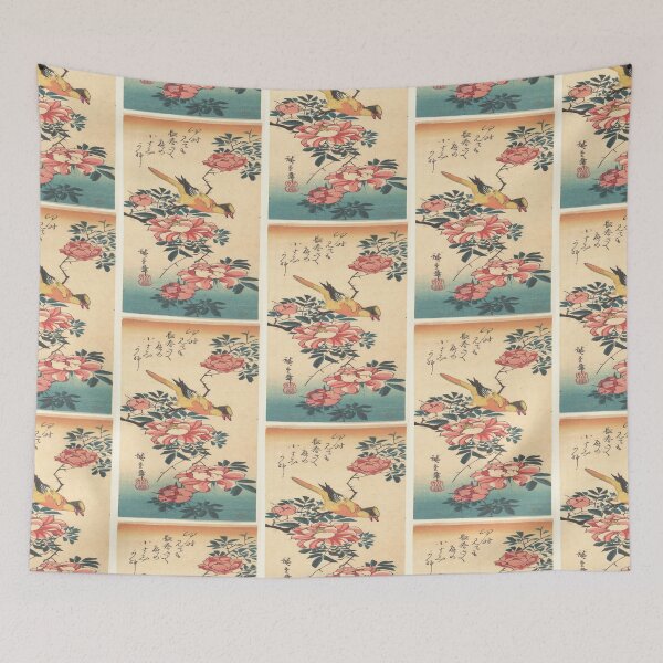 Item preview, Utagawa Hiroshige (1835) Eastern Grey Wagtail and Rose. designed and sold by TheHappyK.