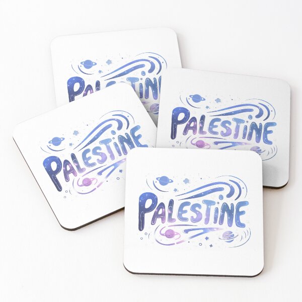 Item preview, Beautiful Palestine, Blue Galaxy Bubble Typography designed and sold by WatermelonPink.