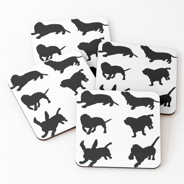 Item preview, Black Basset Hound Silhouettes designed and sold by TheAnimalZ00.